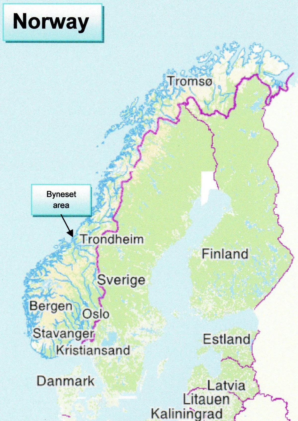 Карта на trondheim Норвешка