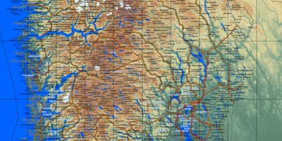 Детална карта на јужна Норвешка
