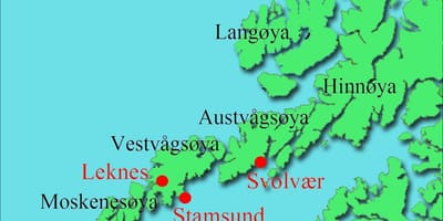 Lofoten острови во Норвешка мапа