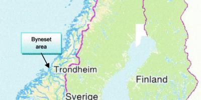 Карта на trondheim Норвешка