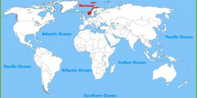 Мапата на светот покажува Норвешка