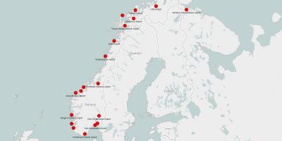 Карта на Норвешка аеродроми