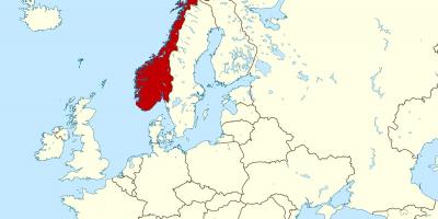 Карта на Норвешка и европа
