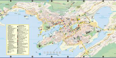Берген Норвешка мапа на градот